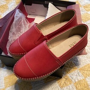 Marcus Anthony Tribeca Espadrille in Chili Pepper Leather size 7